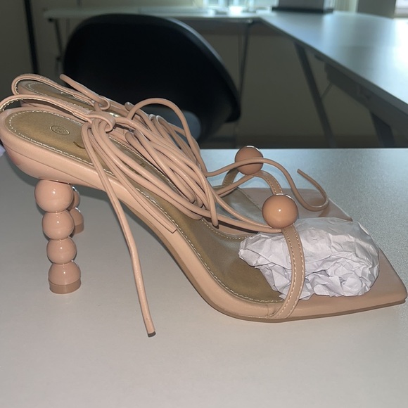 SHEIN Shoes - New nude lace up heeled sandals 🔥🔥🌴